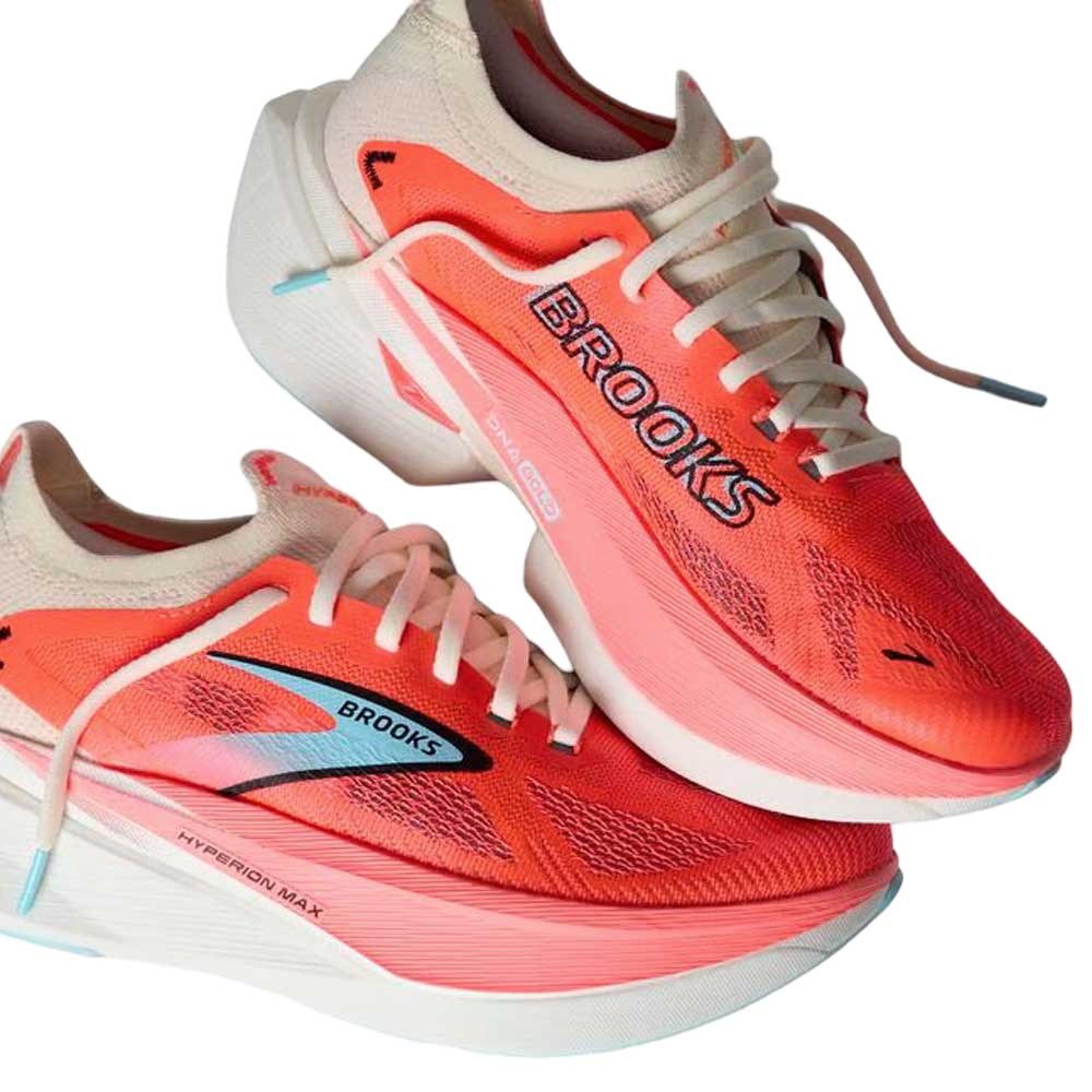 Tenis Brooks para Mujer Hyperion Max 3 Naranja-Blanco