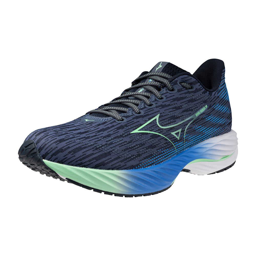 Tenis Mizuno Hombre Wave Rider 28 Vintage Indigo-Neo Mint