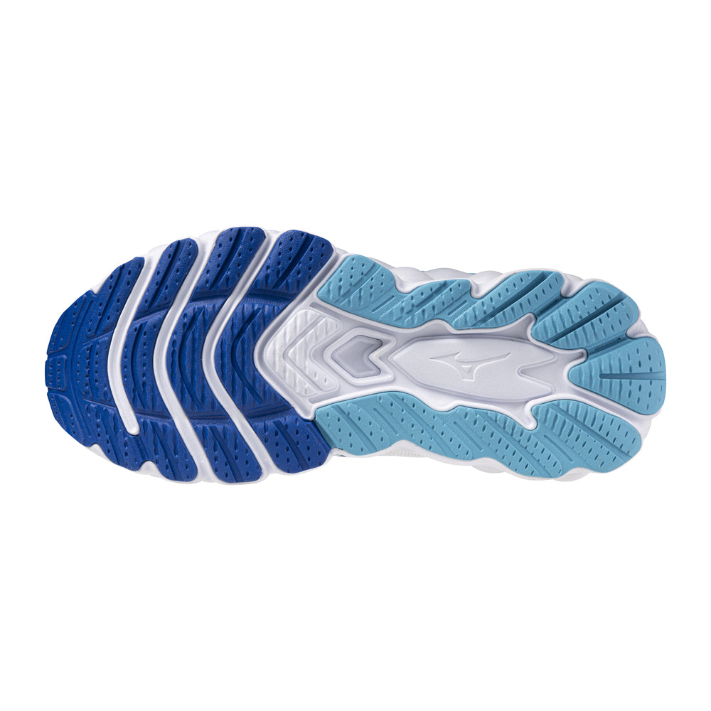 Tenis Mizuno Mujeres Wave Sky 8 White-Mercury Blue