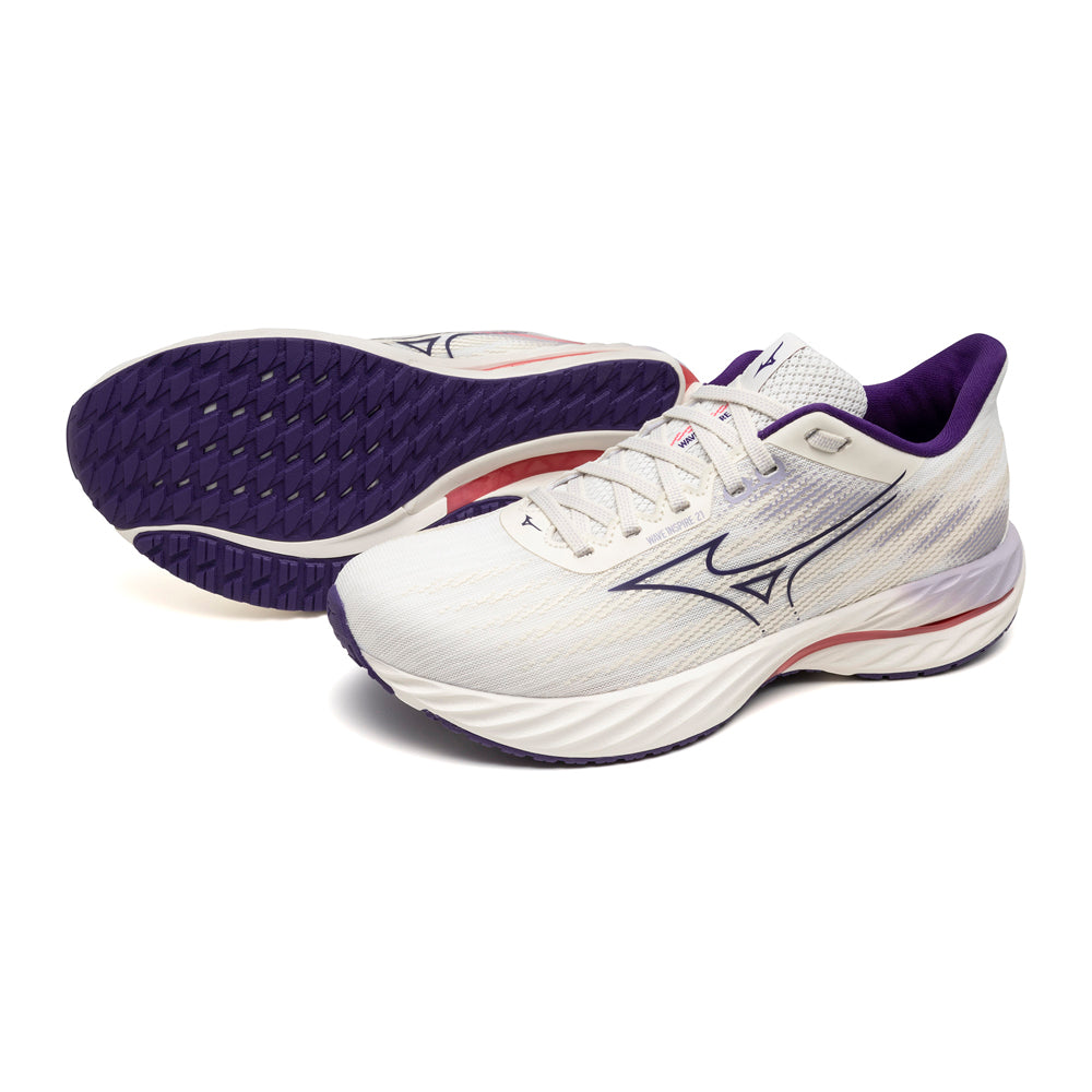 Tenis Mizuno Mujeres Wave Inspire 21 White-Vintage Indigo