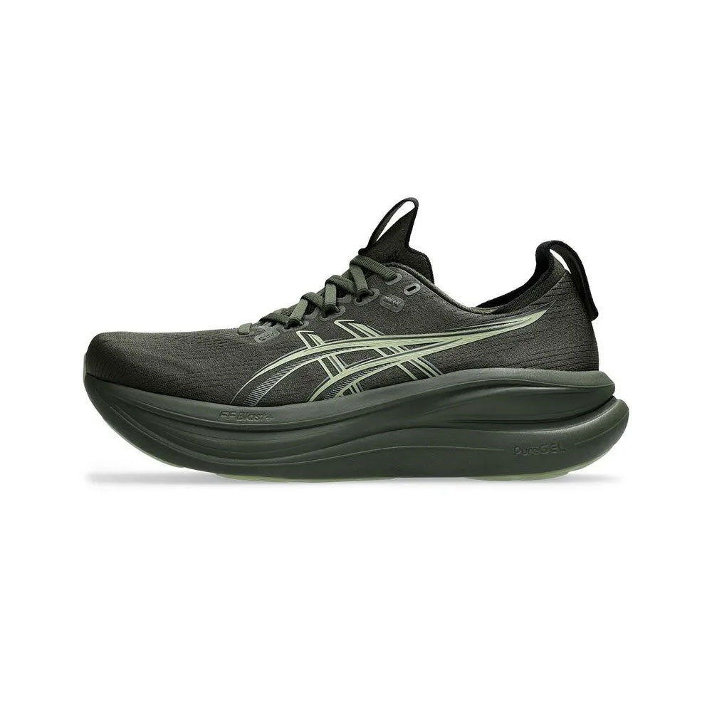 Tenis Asics para Hombre Nimbus 28 Negro-Verde