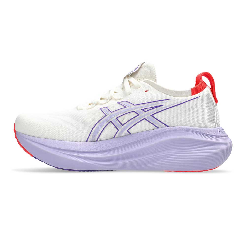 Tenis Asics para Mujer Nimbus 27 Tokyo Blanco-Morado