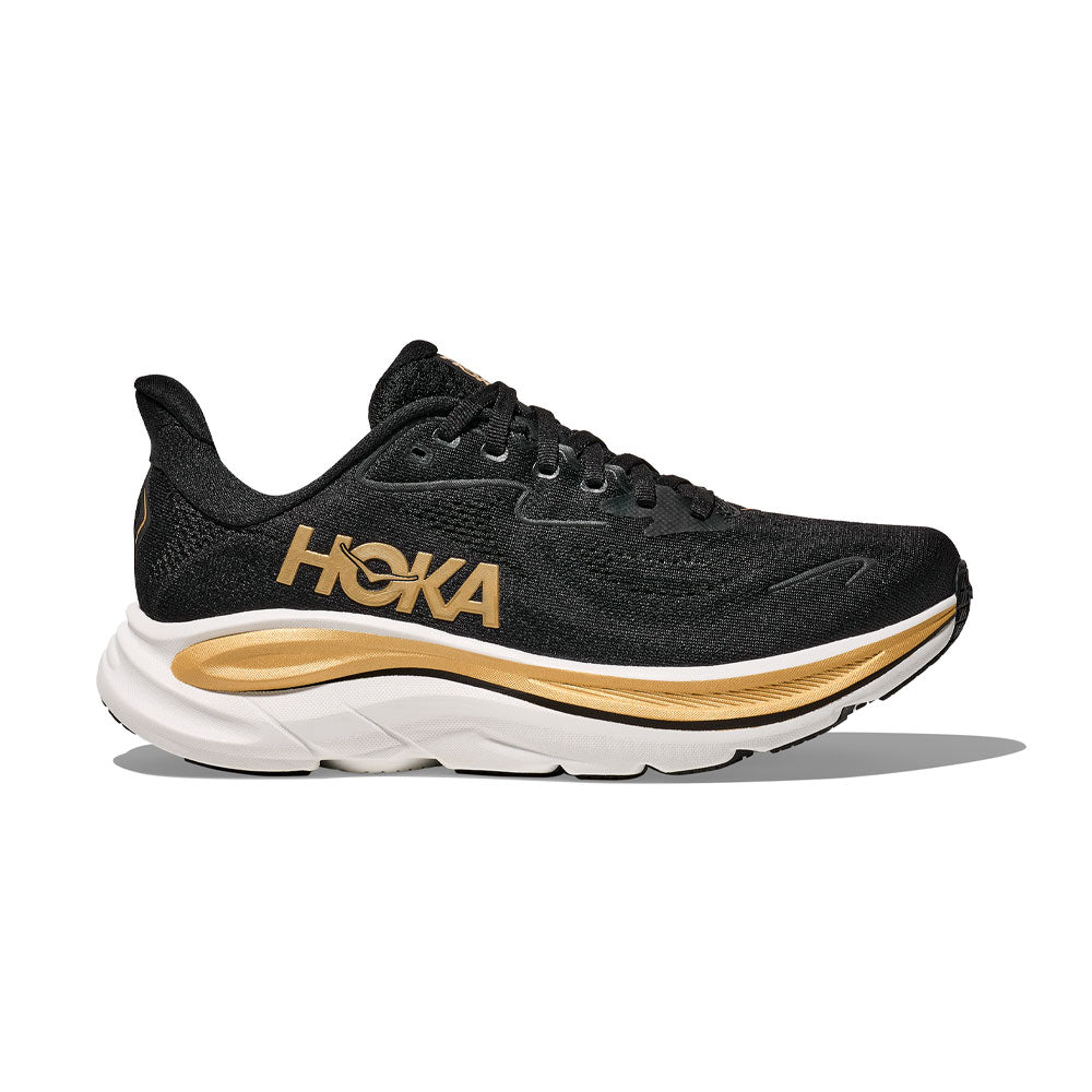 Tenis Hoka para Mujer Clifton 10 Negro-Dorado