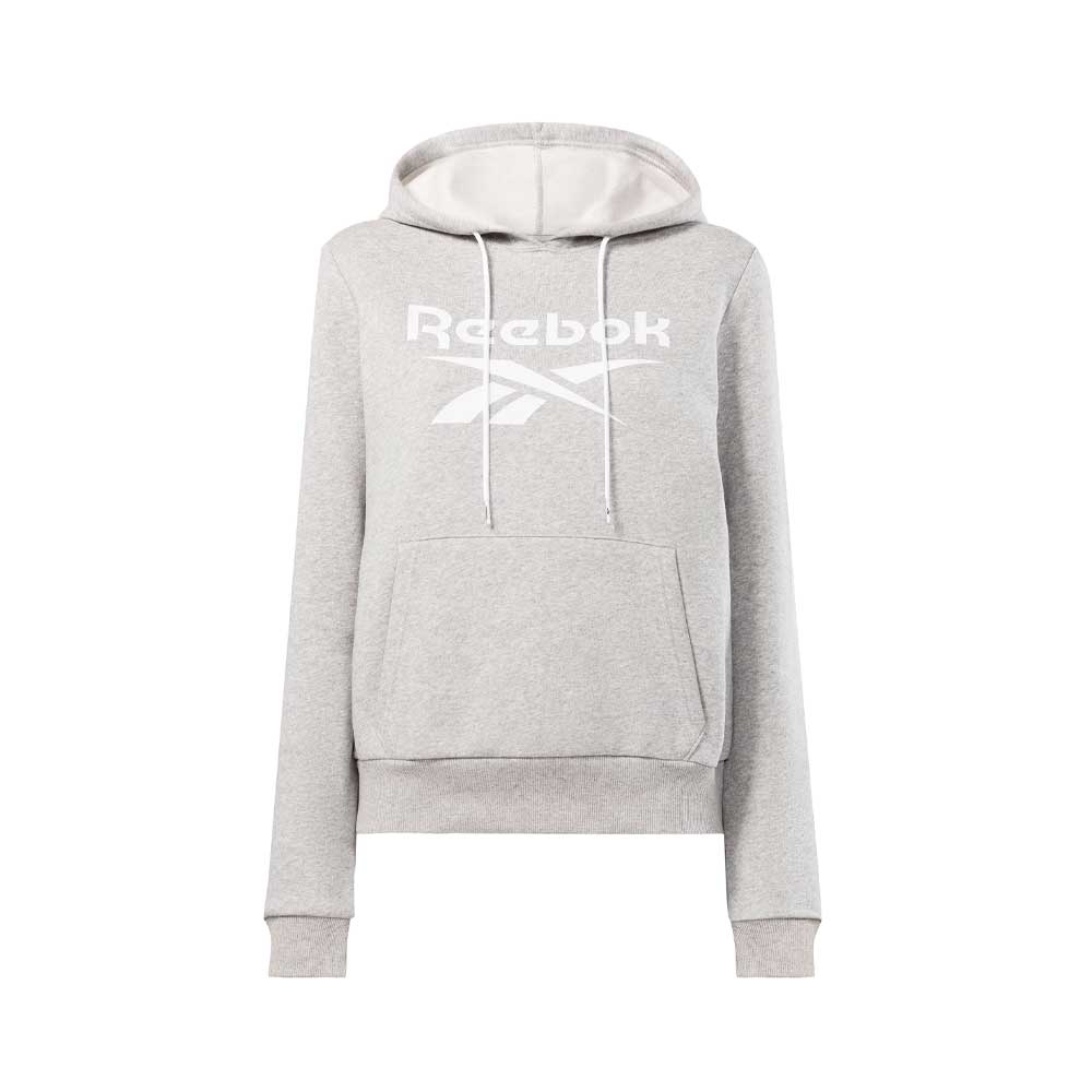 Sudadera Con Gorro Reebok para Mujer Identity Big Logo Fleece Hoodie Gris
