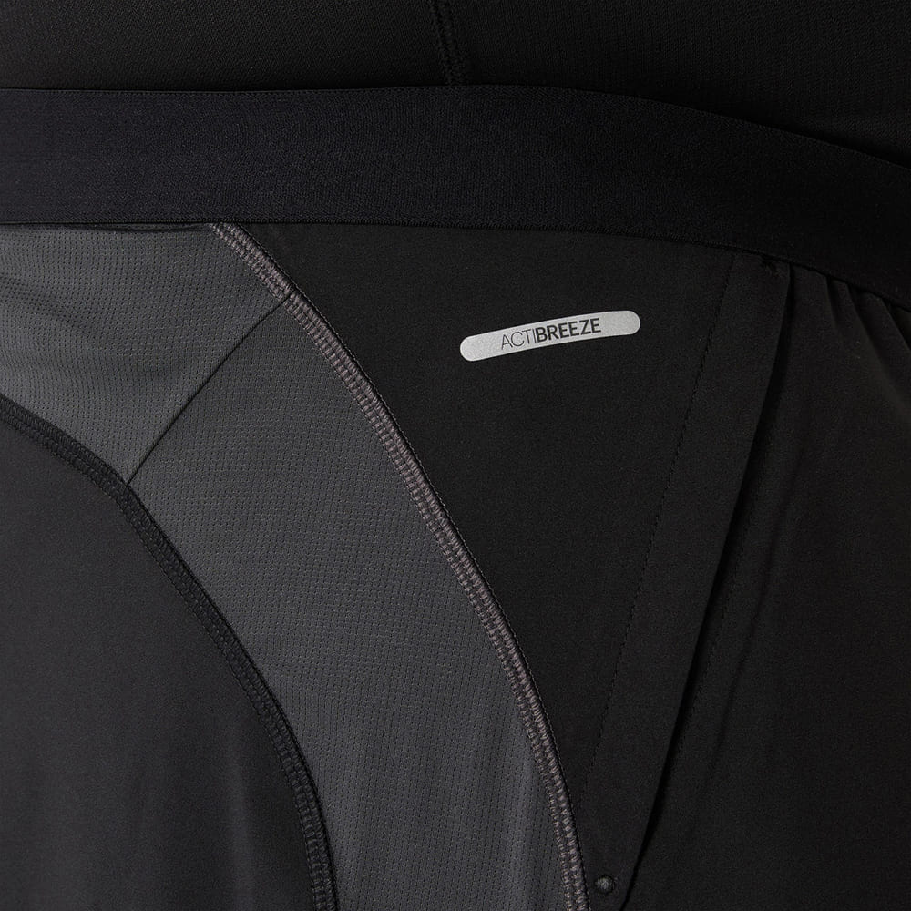 Short 2 en 1 Asisc para Hombre Road 2 in 1 5in Short Negro