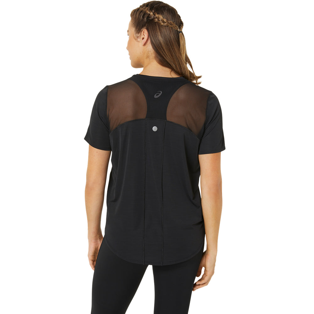 Playera Manga Corta Asics para Mujer Road SS Top Negro
