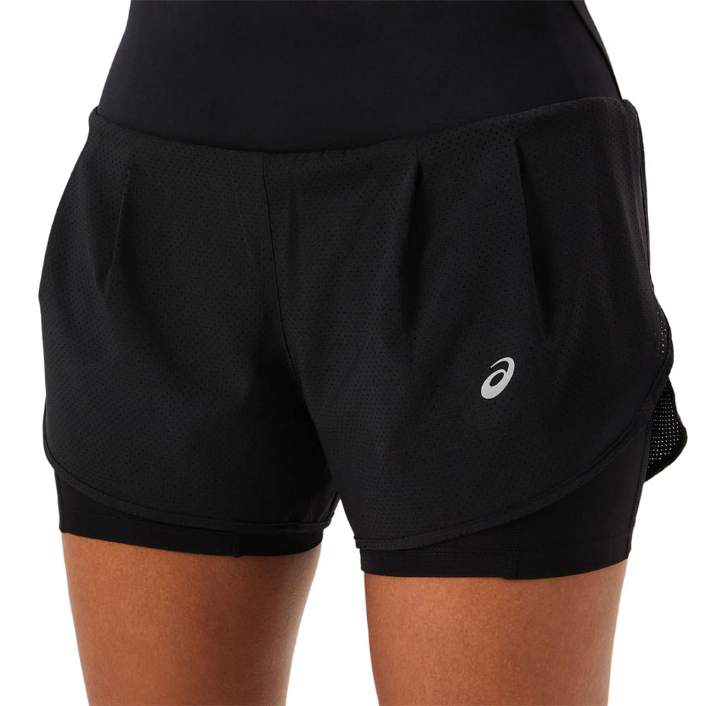 Short 2 en 1 Asics para Mujer Road 2 in 1 3.5in Short Negro