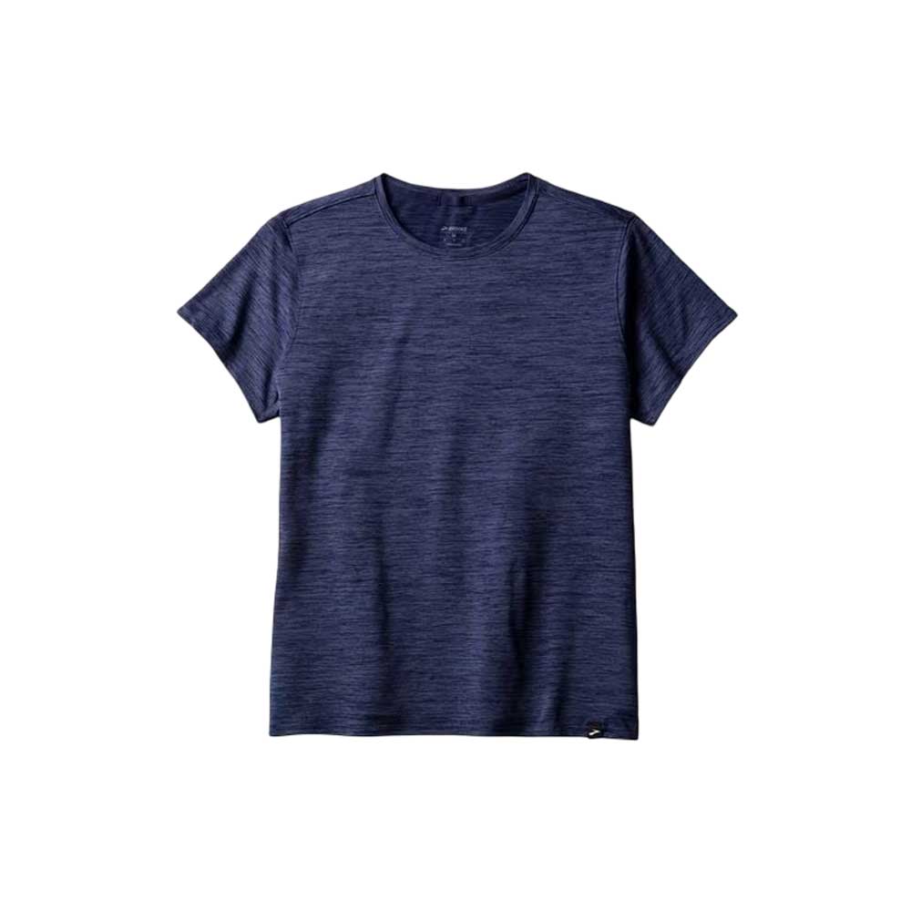 Playera Manga Corta Brooks para Mujer Luxe Short Sleeve Htr Azul
