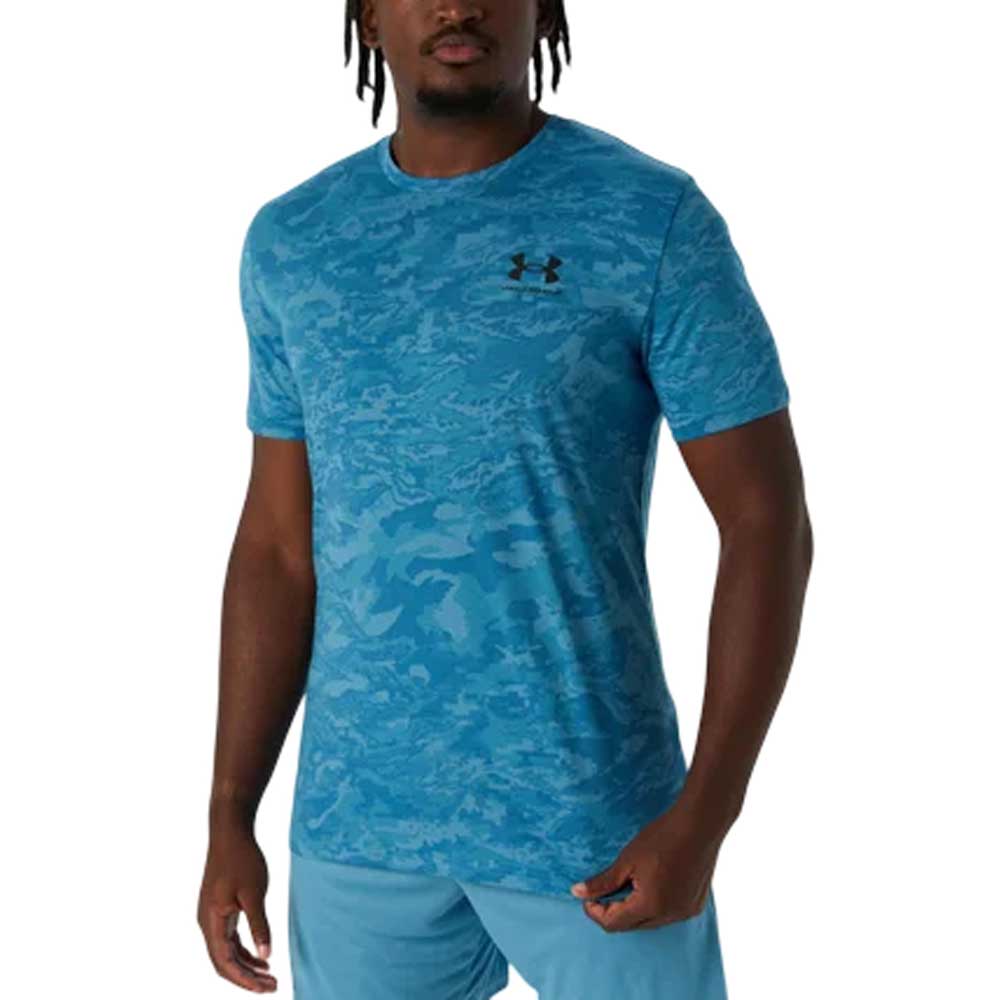 Playera Manga Corta Under Armour para Hombre ABC Camo SS Azul