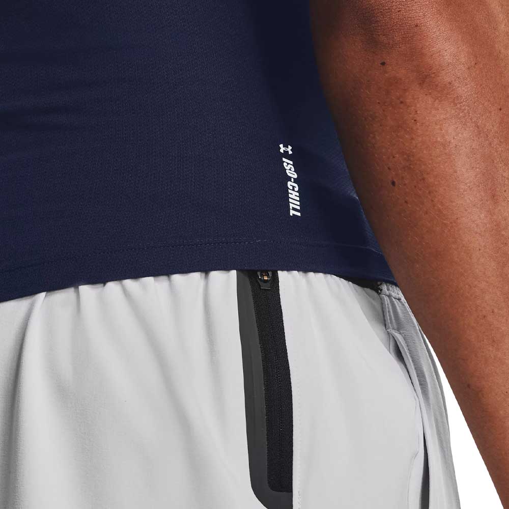 Player Manga Corta Under Armour para Hombre HG IsoChill Compression Azul