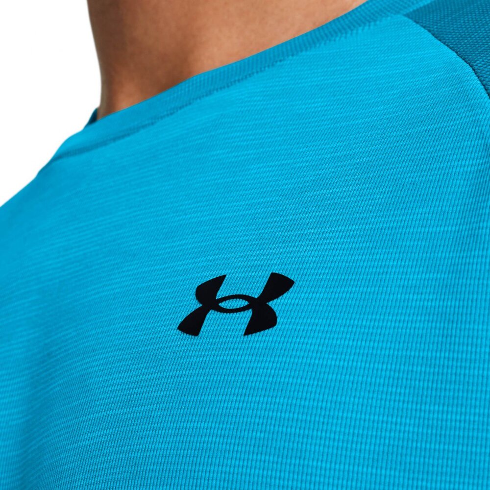 Playera Manga Corta Under Armour para Hombre Tech Textured SS Azul