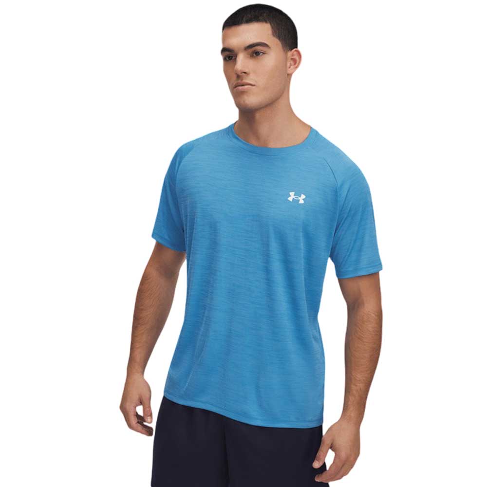 Playera Manga Corta Under Armour para Hombre Tech Textured SS Azul