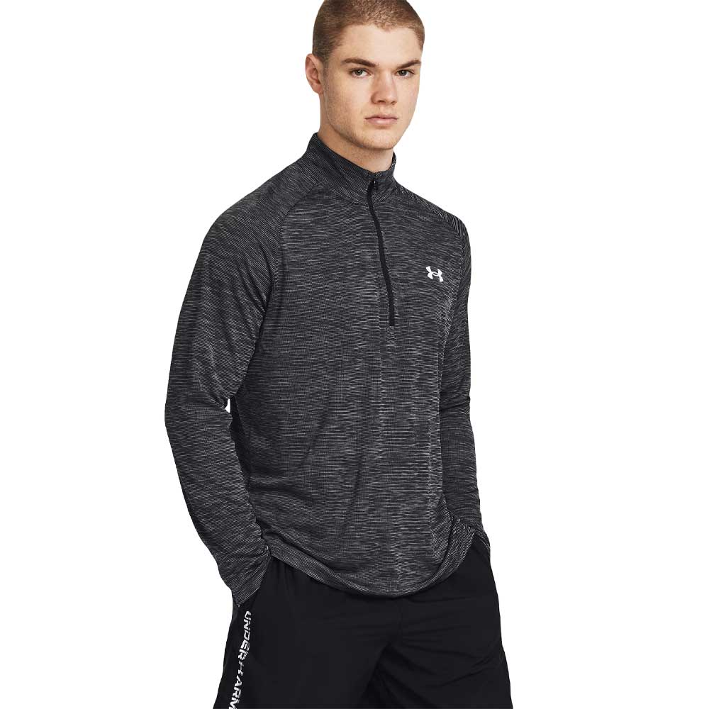Playera Manga Larga Under Armour para Hombre Tech Textured 1/2 Zip Negro