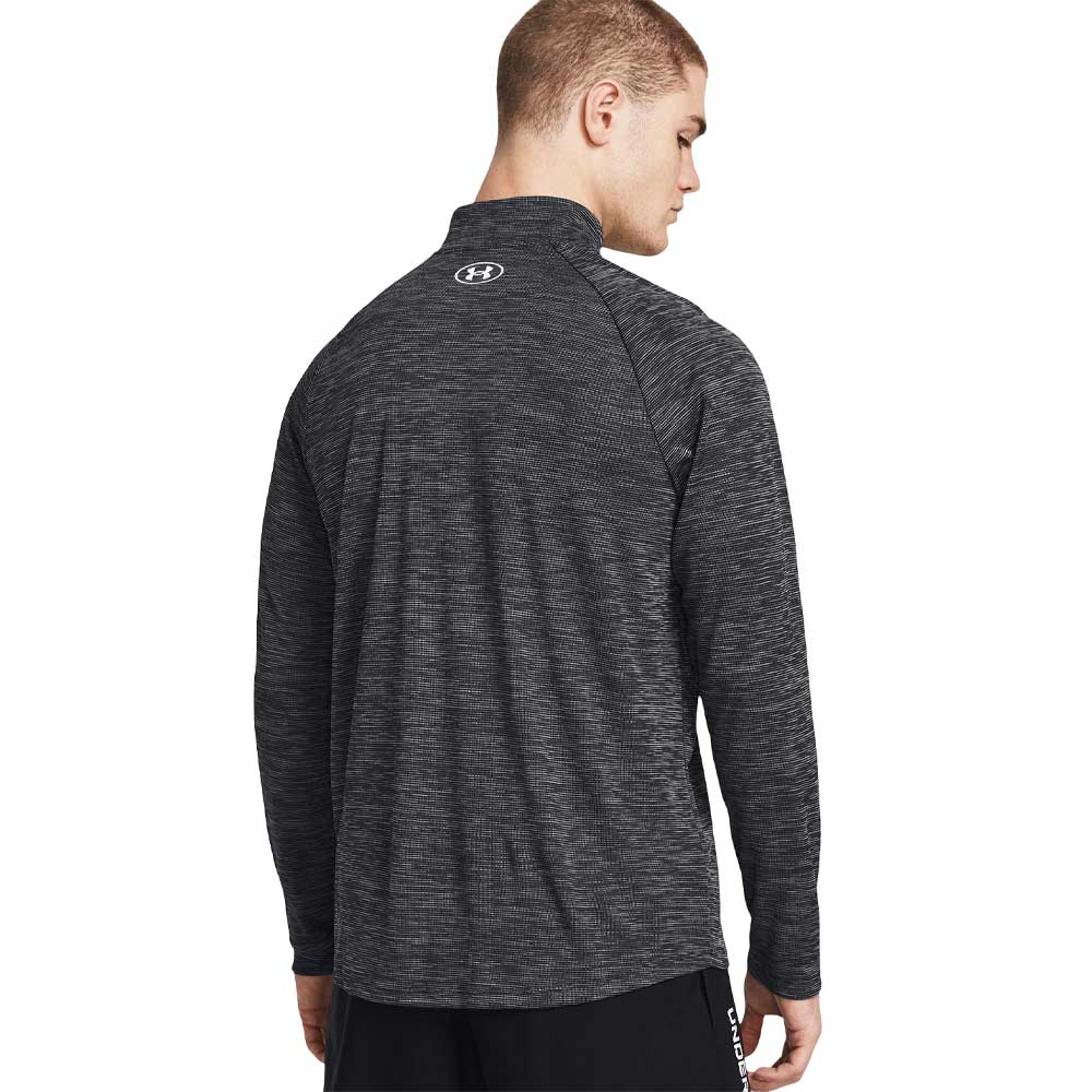 Playera Manga Larga Under Armour para Hombre Tech Textured 1/2 Zip Negro