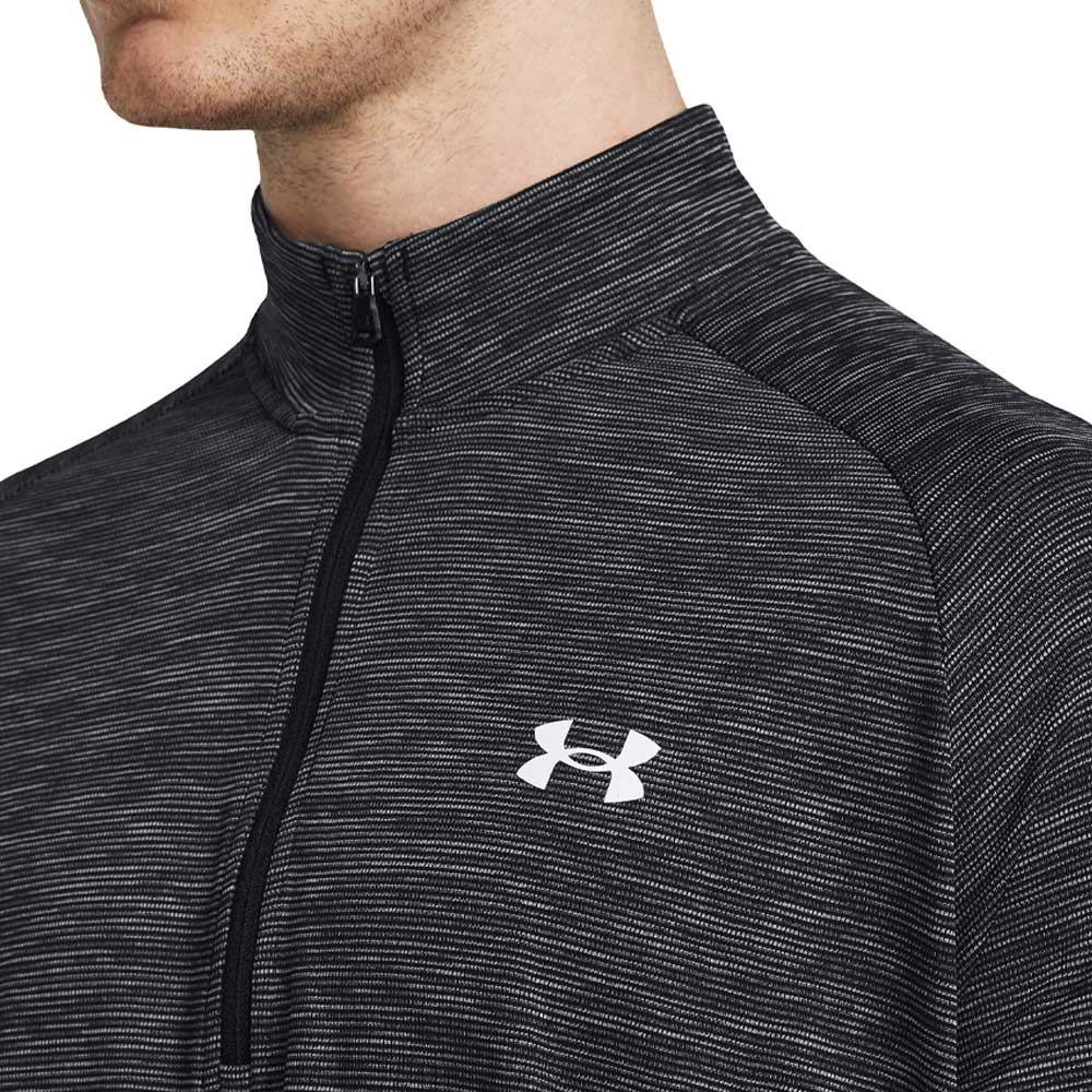 Playera Manga Larga Under Armour para Hombre Tech Textured 1/2 Zip Negro