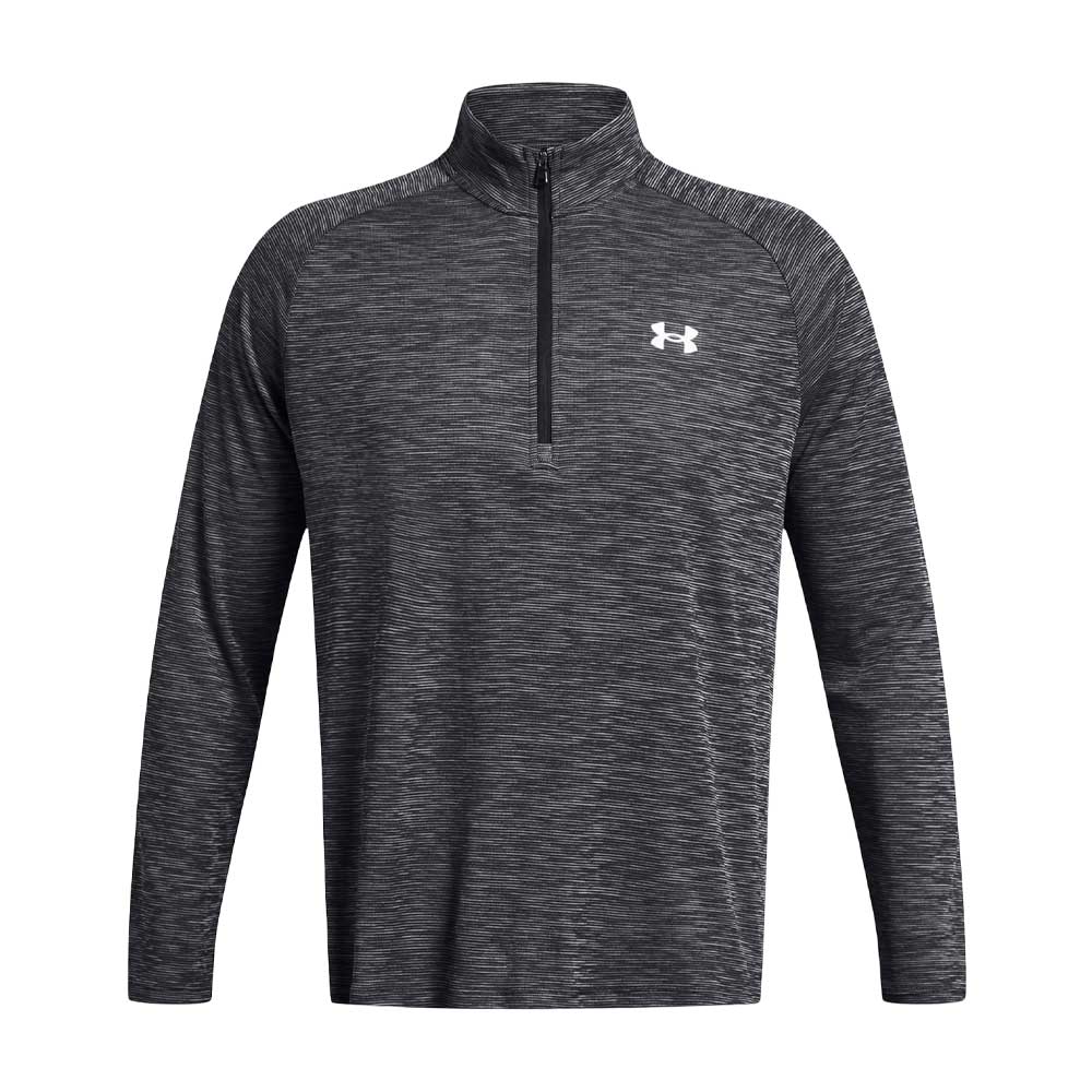 Playera Manga Larga Under Armour para Hombre Tech Textured 1/2 Zip Negro