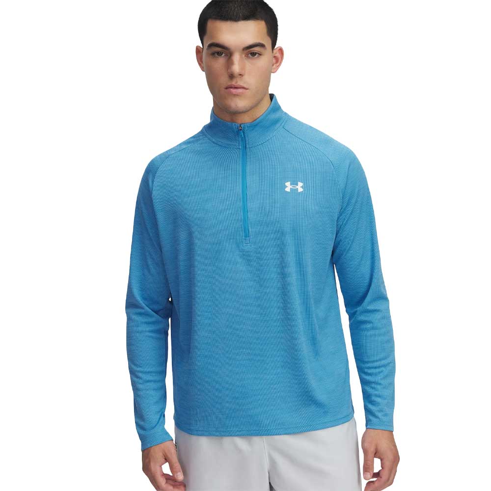 Playera Manga Larga Under Armour para Hombre Tech Textured 1/2 Zip Azul
