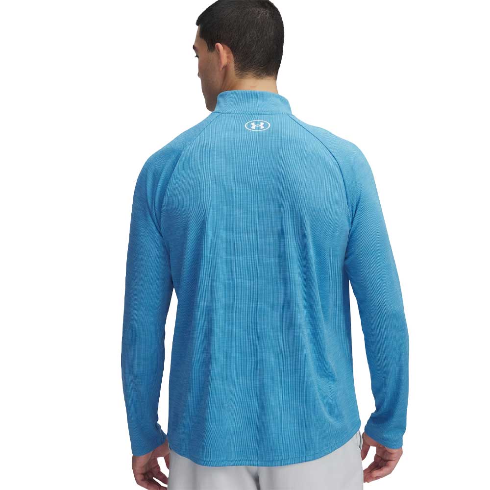 Playera Manga Larga Under Armour para Hombre Tech Textured 1/2 Zip Azul