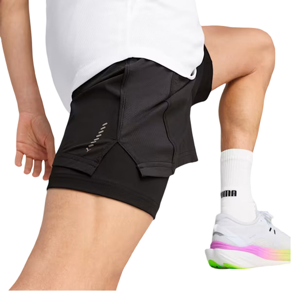 Short 2 en 1 Puma para Hombre Run Velocity 2 in 1 Short Negro