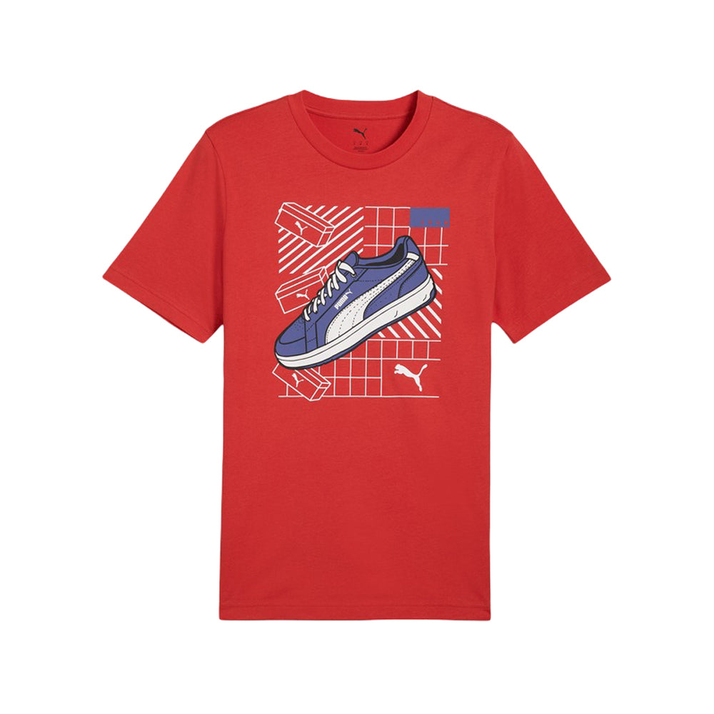 Playera Manga Corta Puma para Hombre Graphics Sneaker Tee Rojo