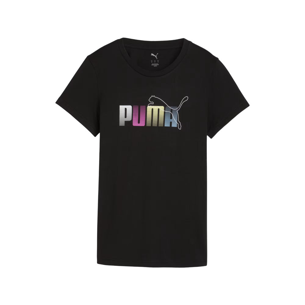 Playera Manga Corta Puma para Mujer Graphic Stacked Tee Negro