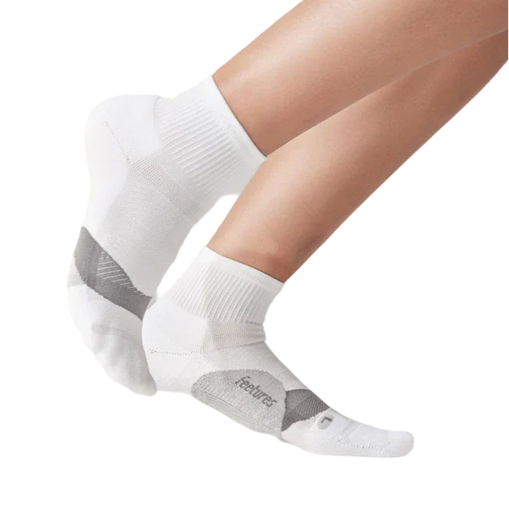 Calcetas Cortas Feetures Unisex Elite Light Cushion Quarter Blanco
