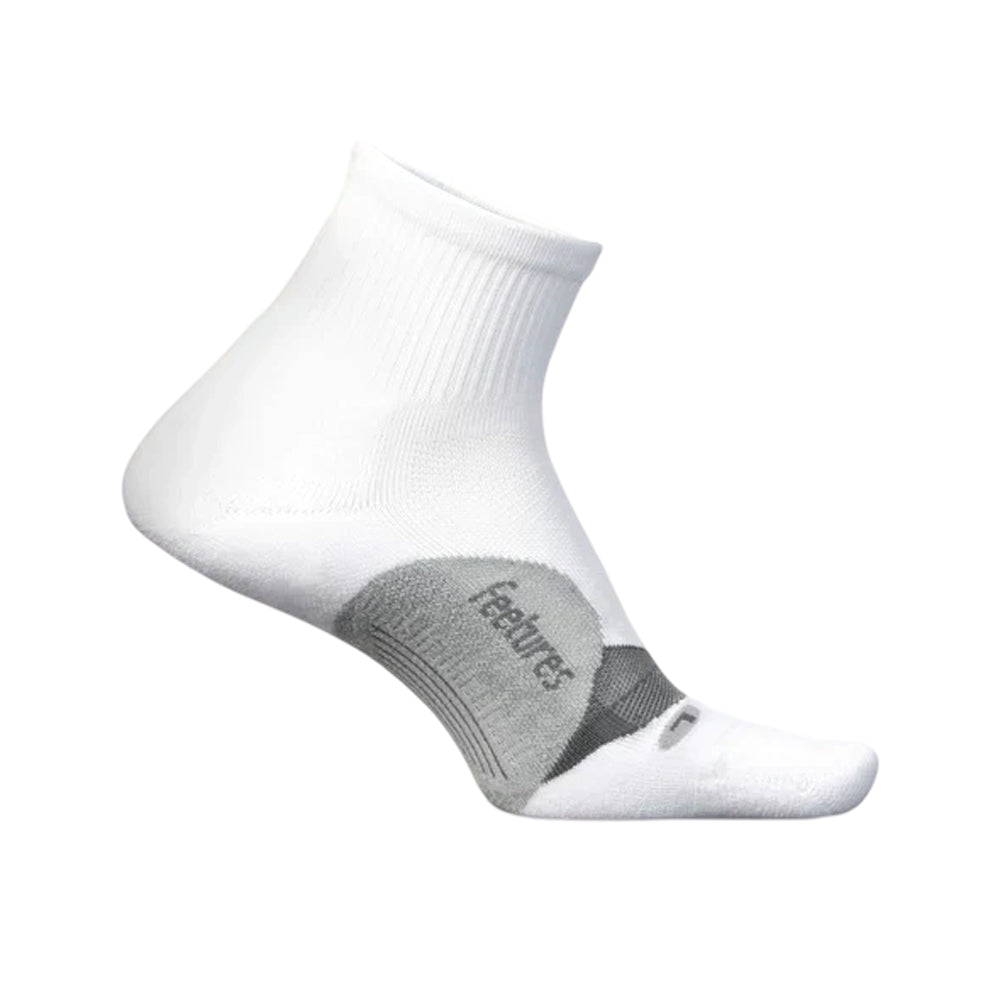 Calcetas Cortas Feetures Unisex Elite Light Cushion Quarter Blanco