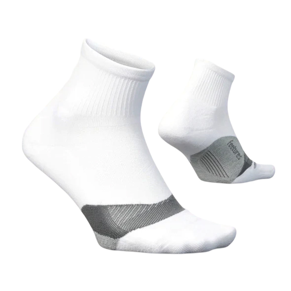 Calcetas Cortas Feetures Unisex Elite Light Cushion Quarter Blanco