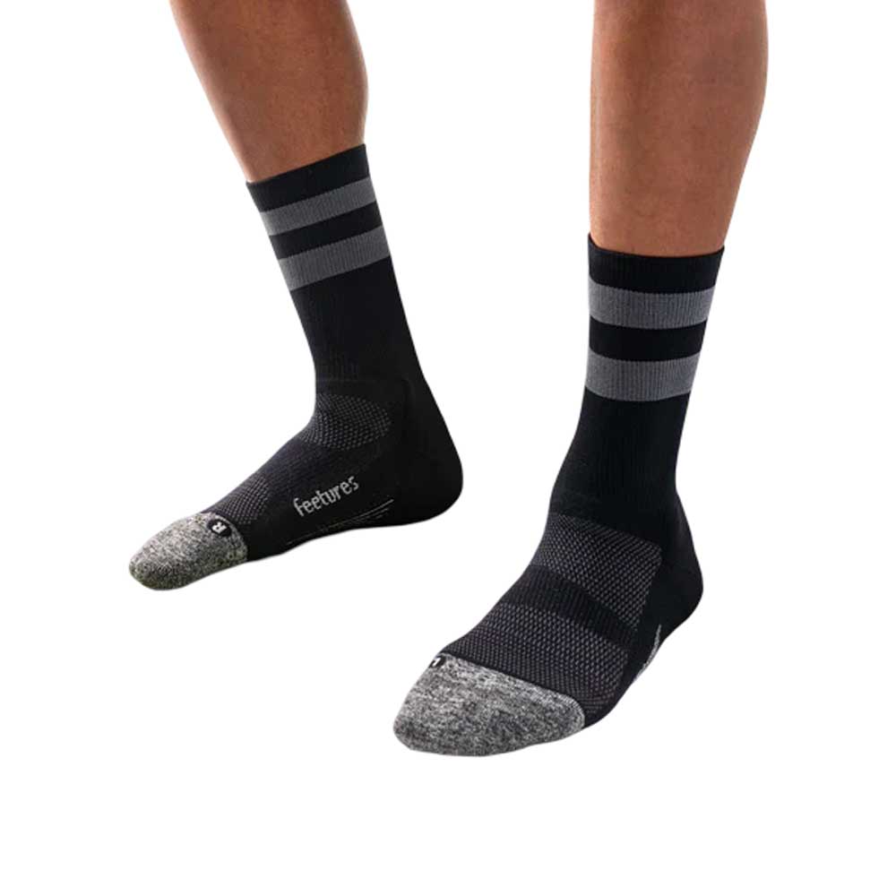 Calcetas Largas Feetures Unisex Elite Light Cushion Mini Crew Negro HTS