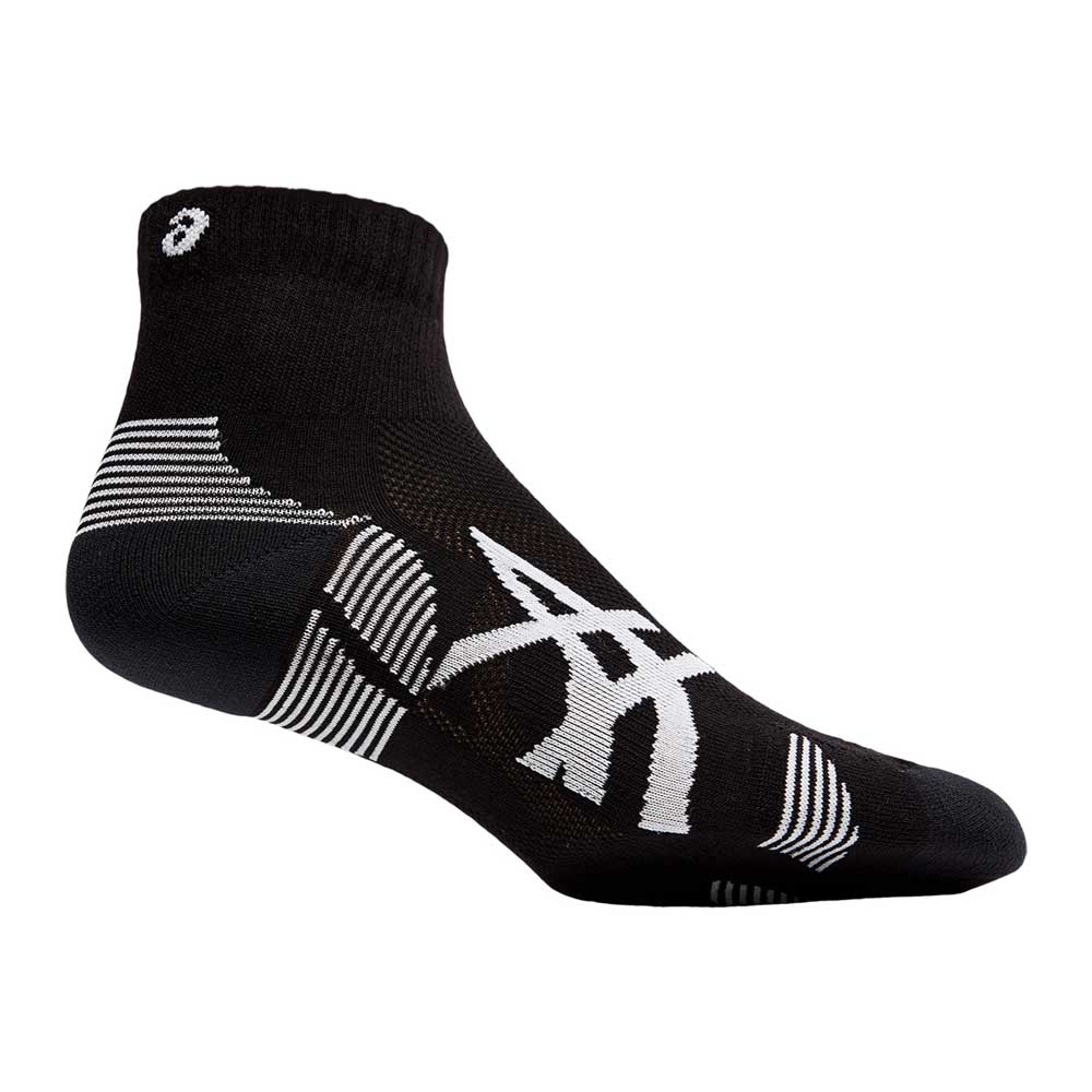 Calcetas Cortas Asics Unisex 2 pack Cushion Run Quarter Socks Negro-Blanco