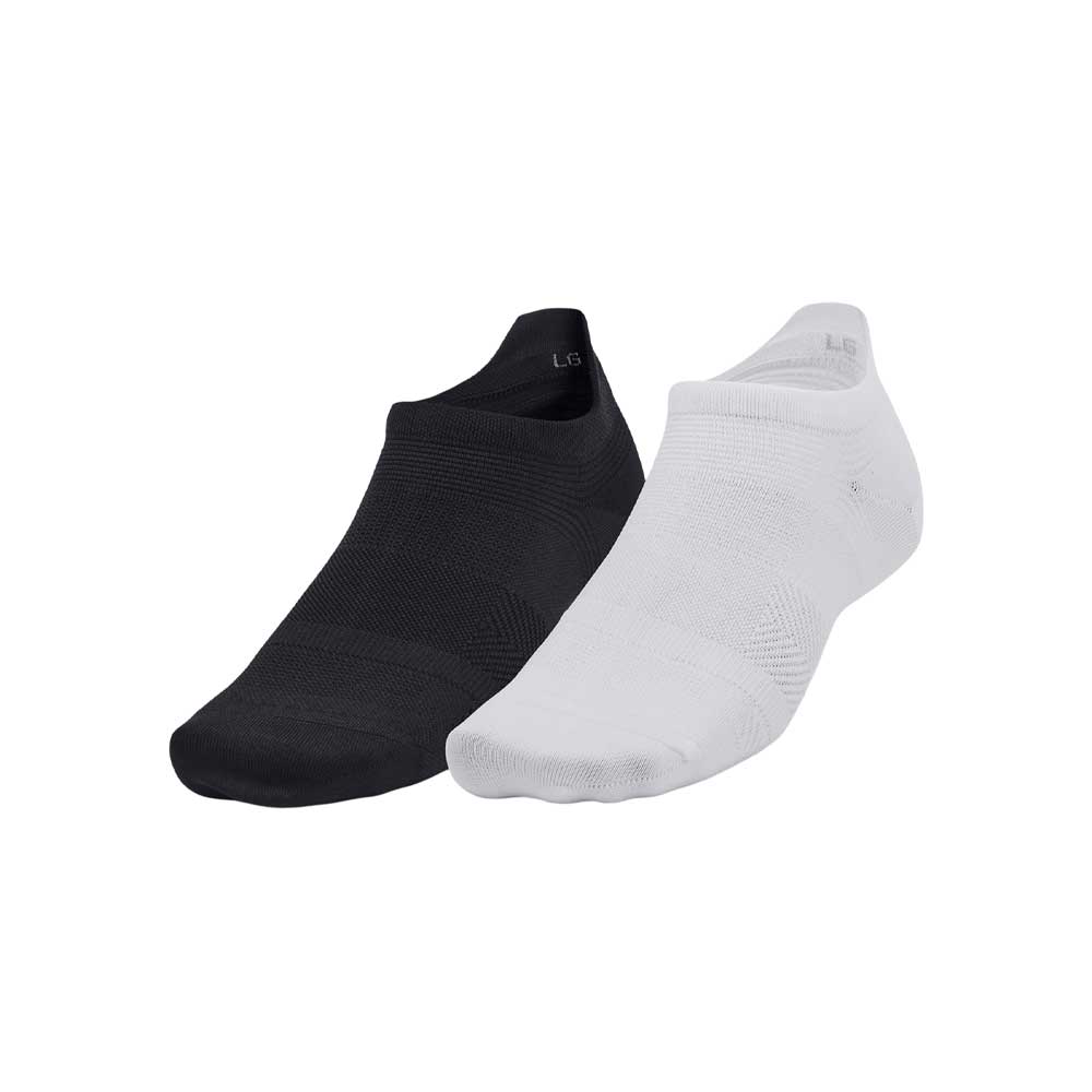 Calcetas Under Armour Unisex AD Run Lite 2 pack No Show Negro-Blanco