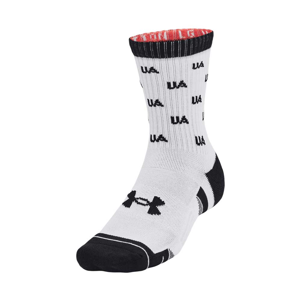 Calcetas Largas Under Armour Unisex Perf Cotton Nov 2 pack Mid Blanco
