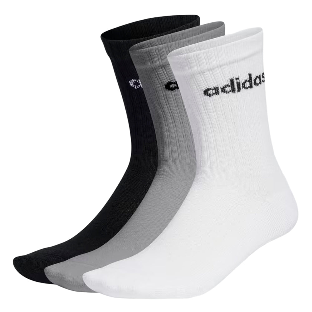 Calcetines Adidas Unisex C Lin Crew 3P IC1302 Blanco Negro Gris