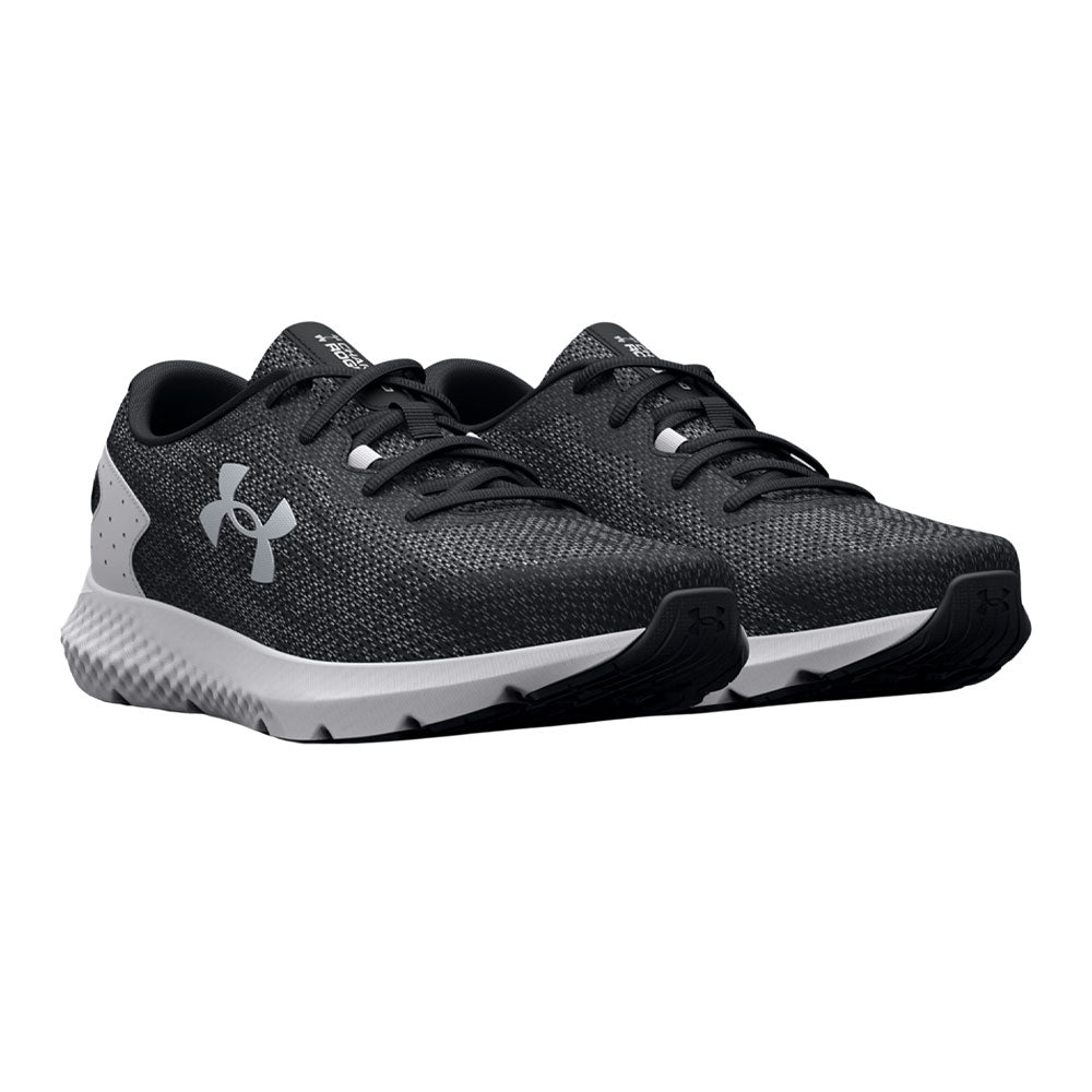 Tenis Under Armour para Hombre Charged Rogue 3 Knit Negro-Blanco