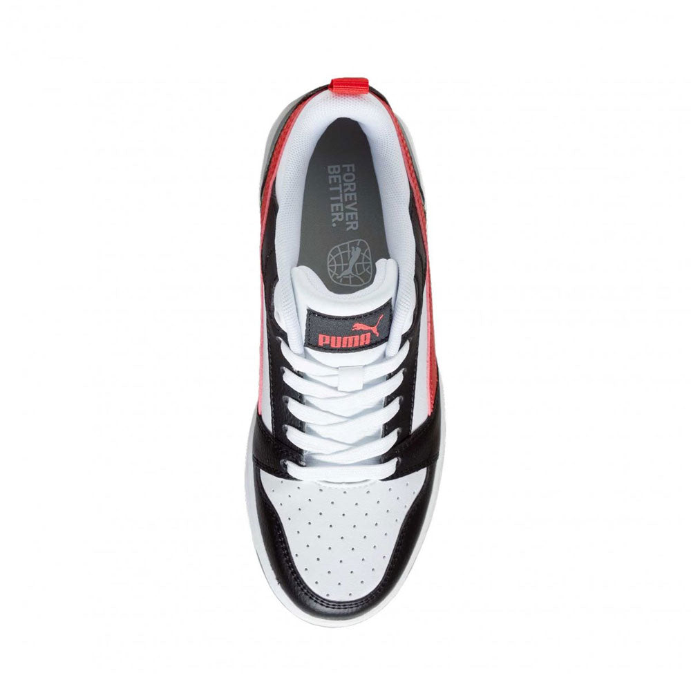 Tenis Puma para Hombre Rebound V6 Low Blanco-Negro-Rojo