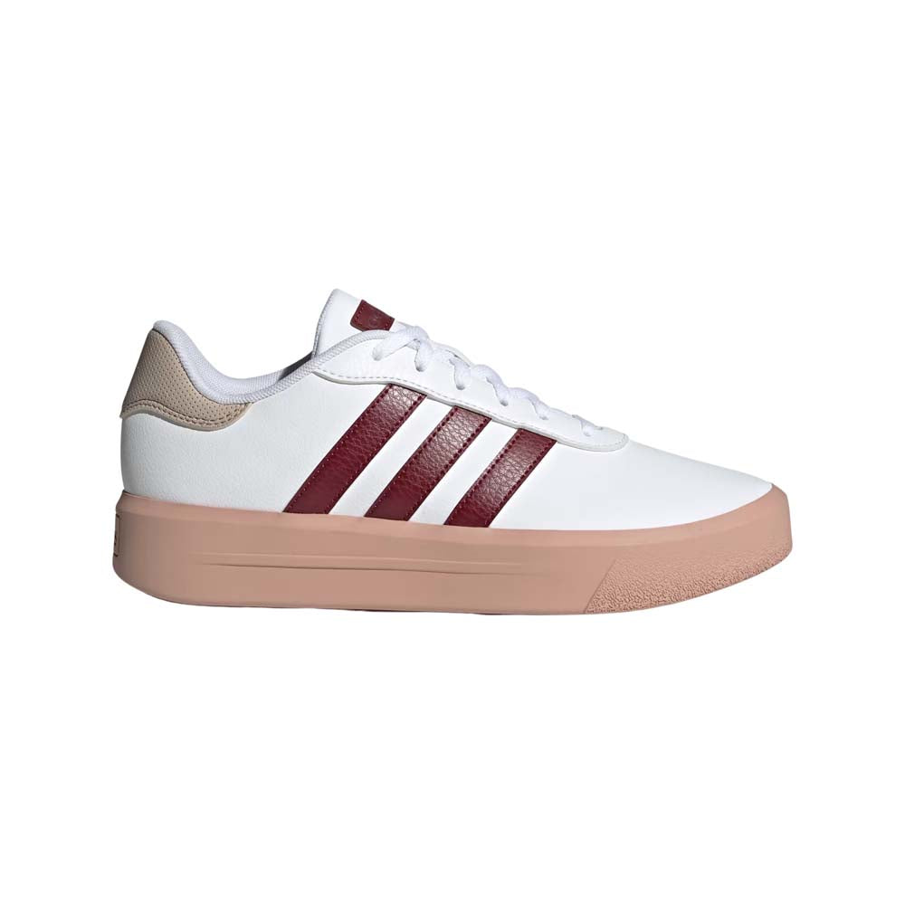 Tenis Adidas Mujer Court Platform Ig3112 Blanco Rojo