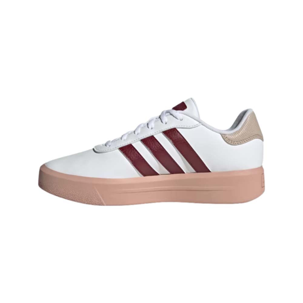 Tenis Adidas Mujer Court Platform Ig3112 Blanco Rojo