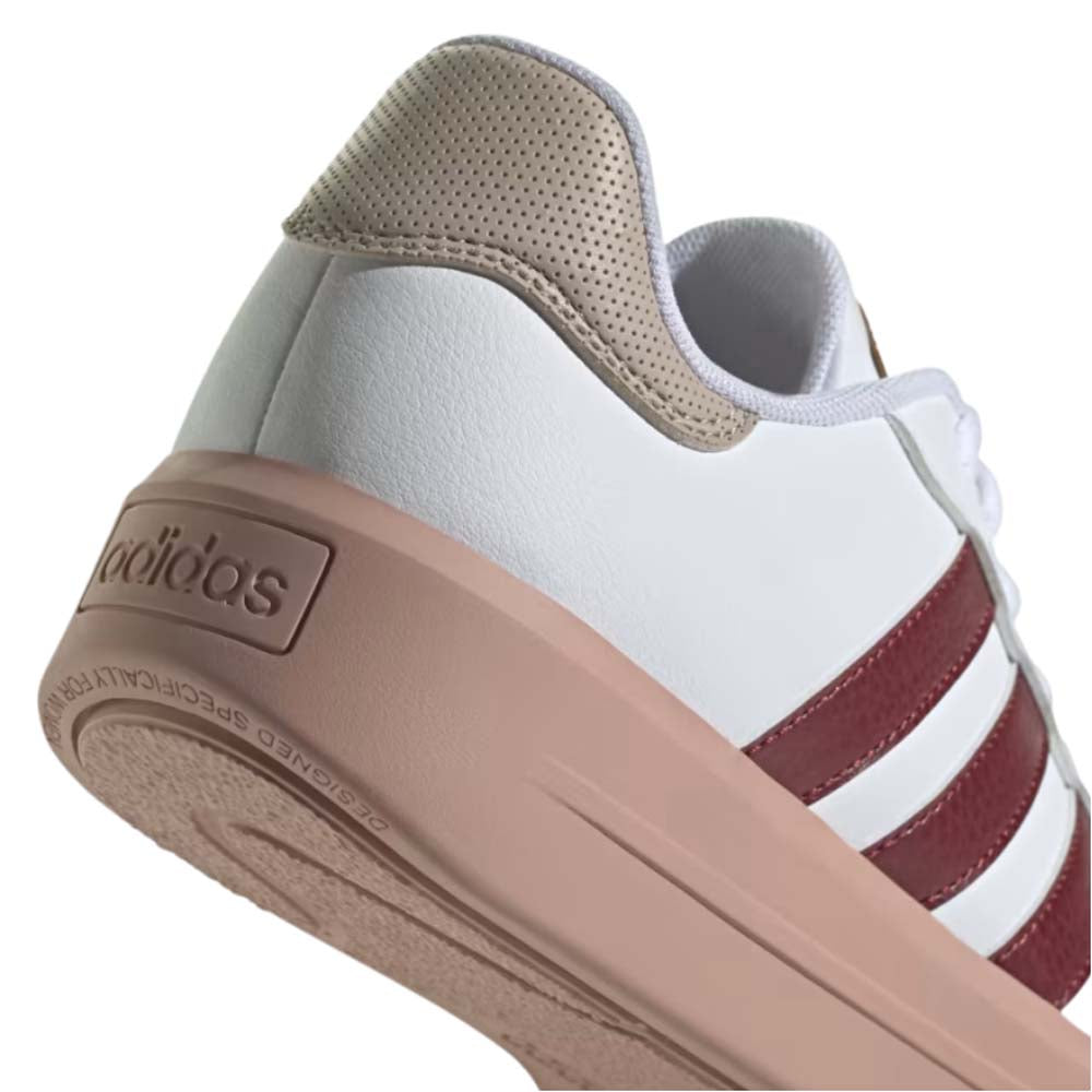 Tenis Adidas Mujer Court Platform Ig3112 Blanco Rojo