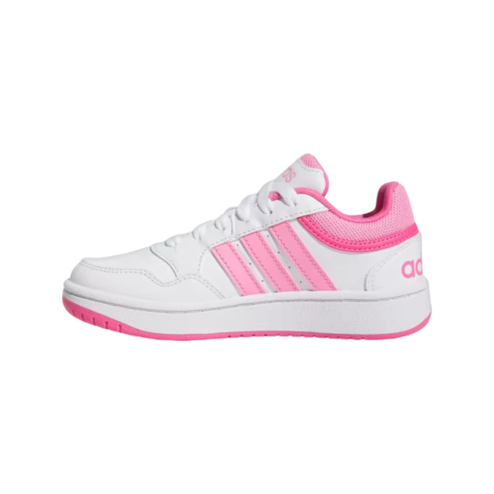 Tenis Adidas Niño Hoops 3.0 K Blanco Rosa