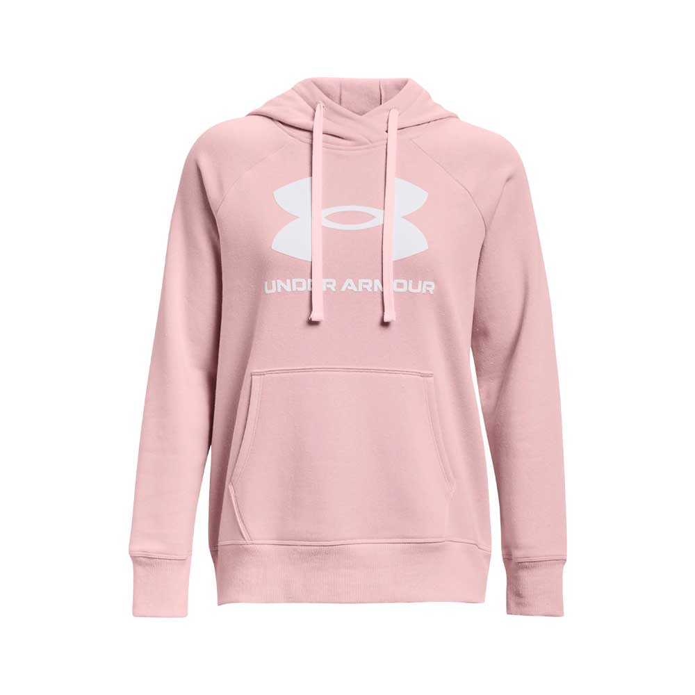 Sudadera con Gorro Under Armour para Mujer Rival Fleece Logo Hoodie Rosa