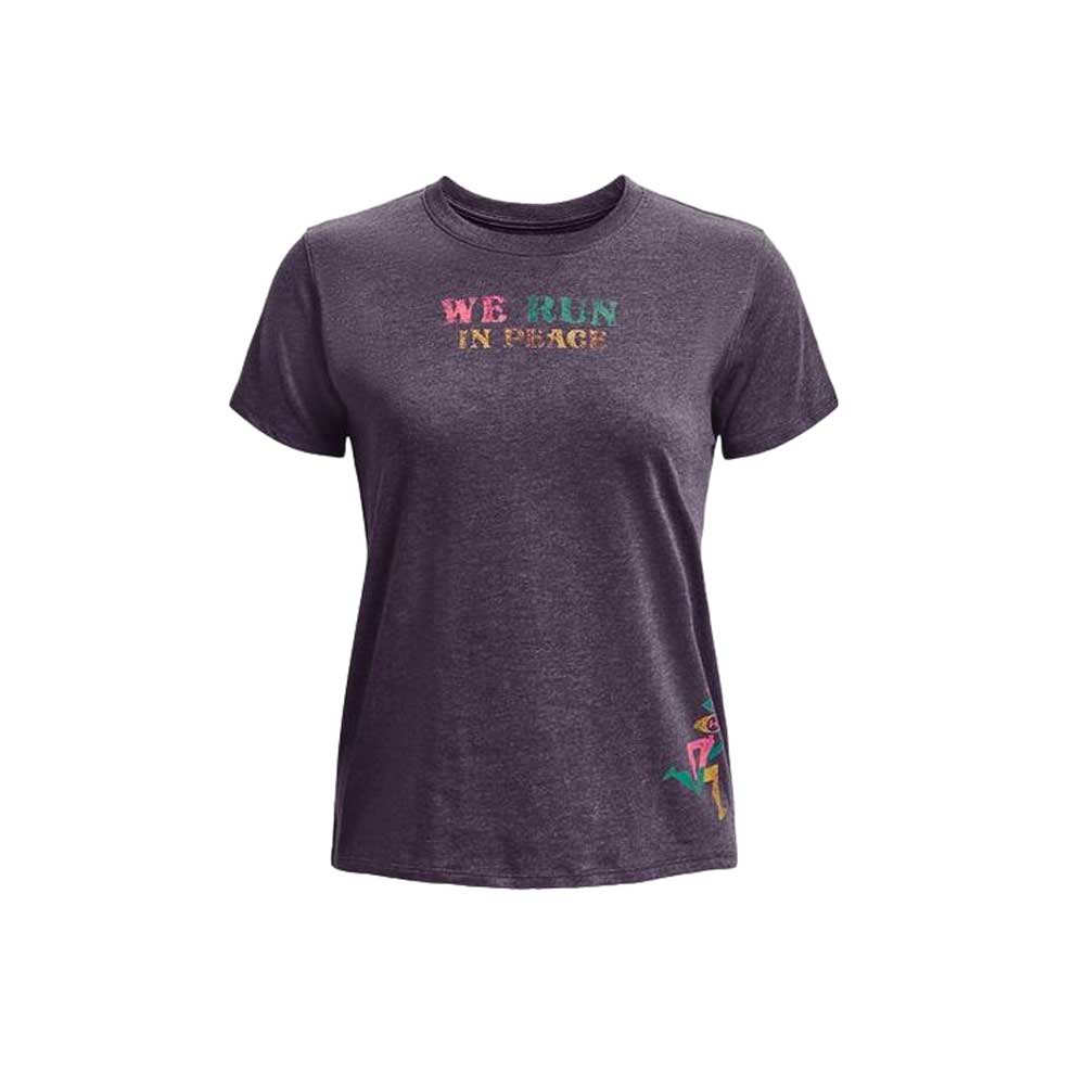 Playera Manga Corta Under Armour para Mujer Run In Peace SS Tee Morado