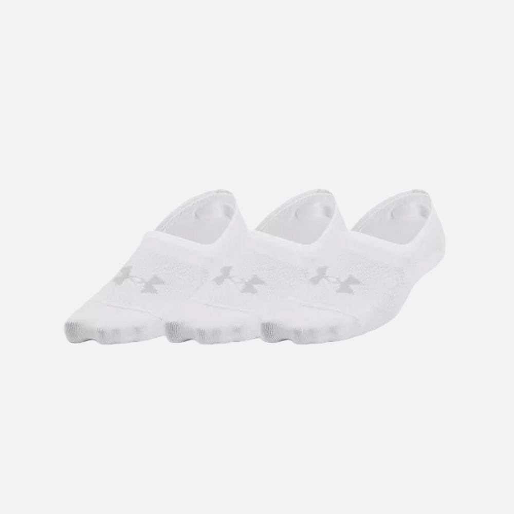Calcetas Invisibles Under Armour para Mujer Breathe Lite Ultra Low 3 pack Blanco