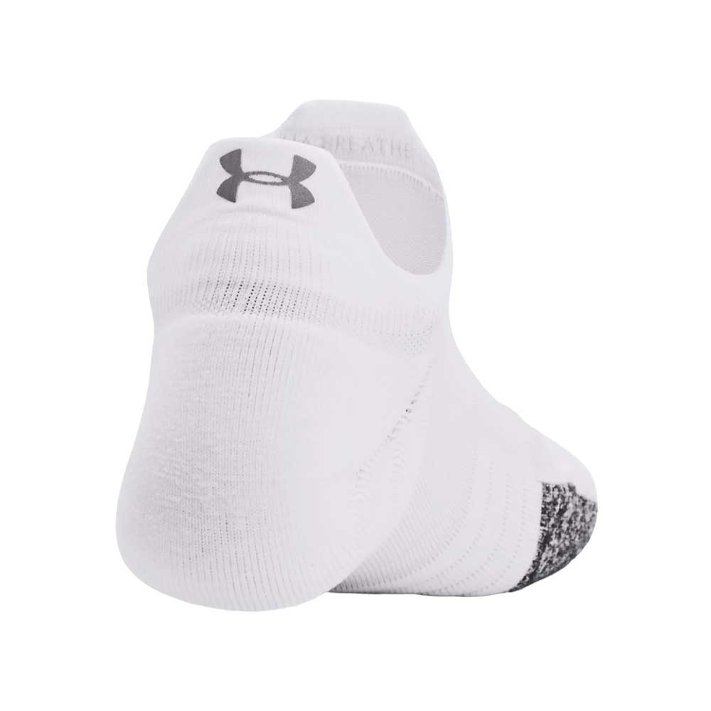 Calcetas Invisibles Under Armour para Mujer Breathe 2 No Show Tab 2 pack Blanco