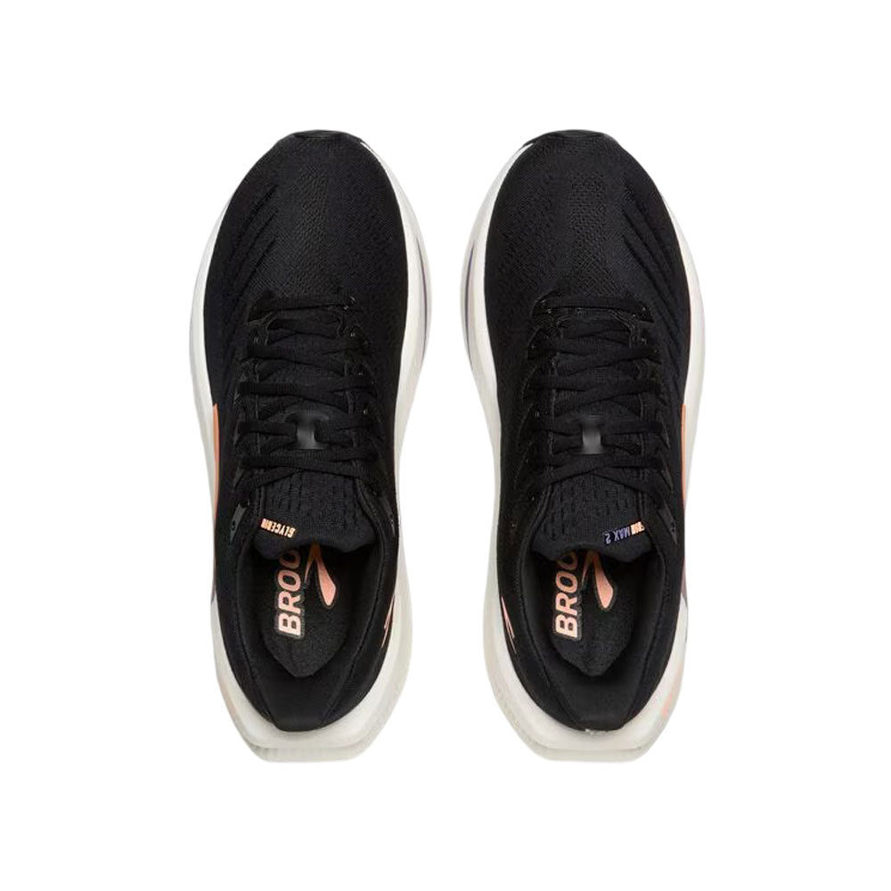 Tenis Brooks para Mujer Glycerin Max 2 Negro-Blanco-Naranja