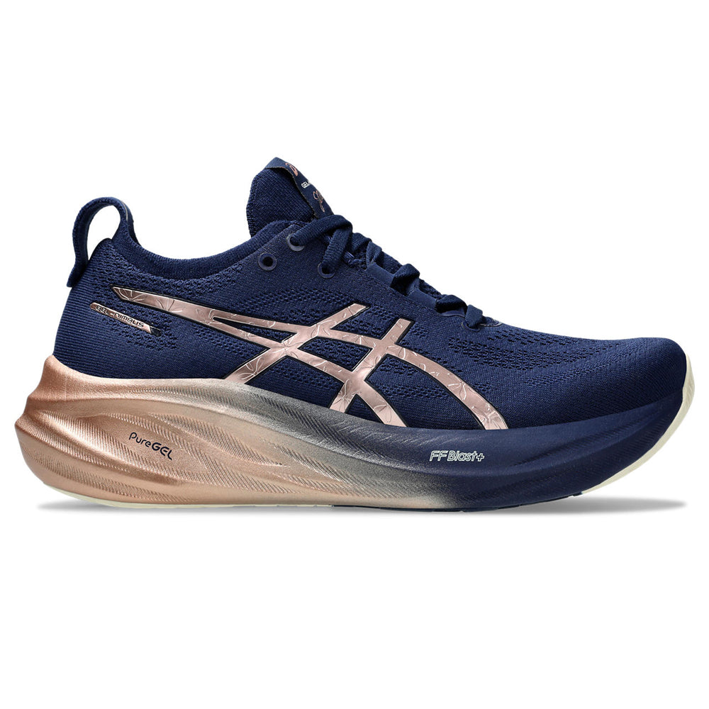 Tenis Asics para Mujer Nimbus 26 Platinum Pack Azul