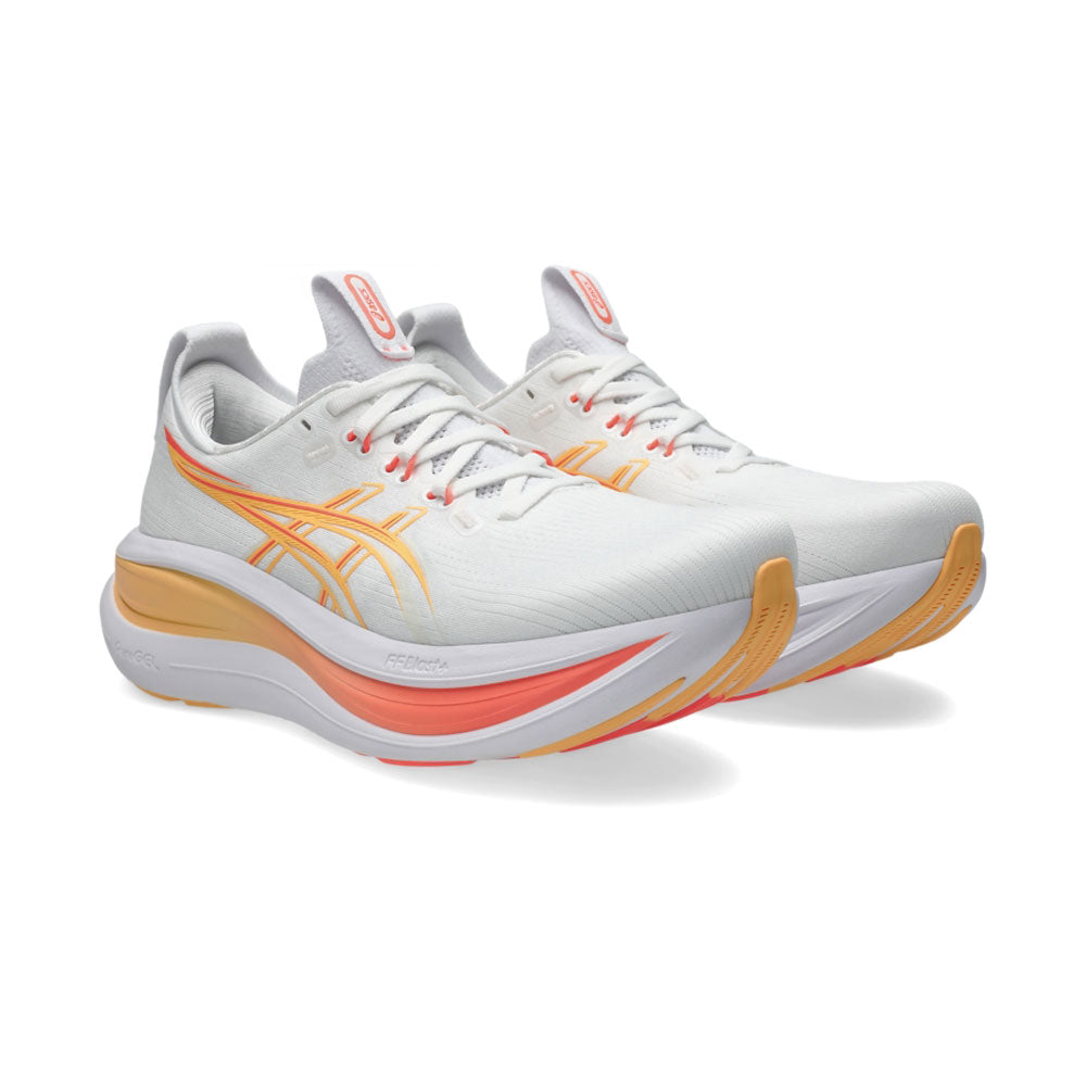 Tenis Asics para Mujer Nimbus 28 Rise & Shine Blanco-Coral