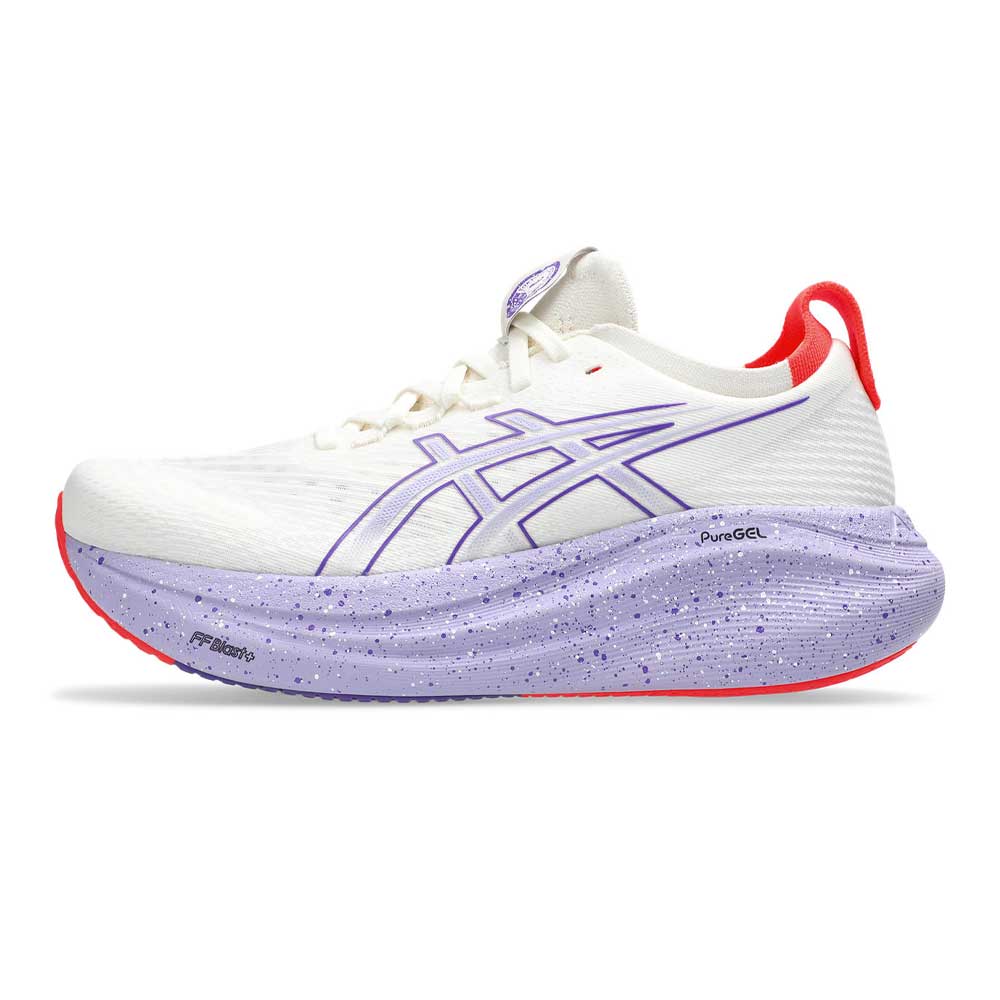 Tenis Asics para Mujer Nimbus 27 Tokyo Blanco-Morado