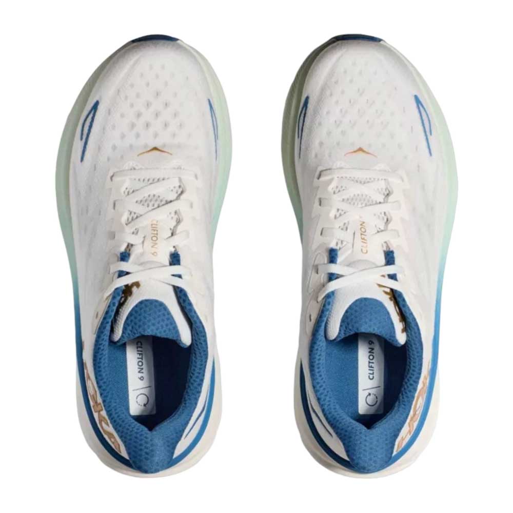 Tenis Hoka para Hombre Clifton 9 Blanco-Dorado