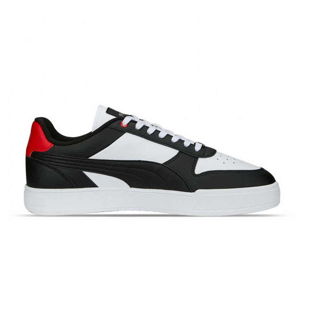 Tenis Puma para Hombre Caven Dime Blanco-Negro-Rojo