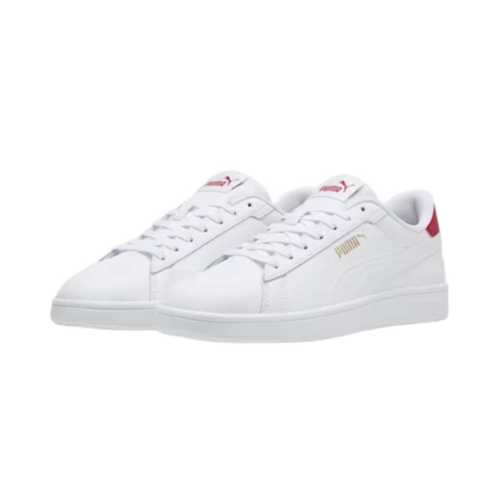 Calzado Puma para Hombre Smash 3.0 Blanco-Rojo